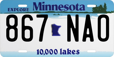 MN license plate 867NAO
