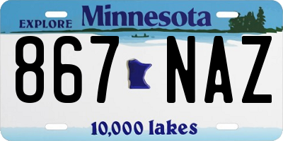 MN license plate 867NAZ