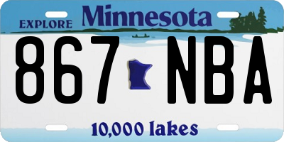 MN license plate 867NBA