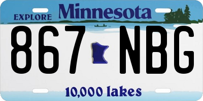 MN license plate 867NBG