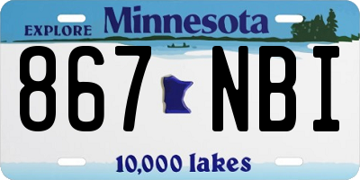 MN license plate 867NBI