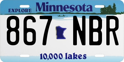 MN license plate 867NBR