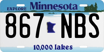 MN license plate 867NBS