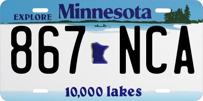 MN license plate 867NCA