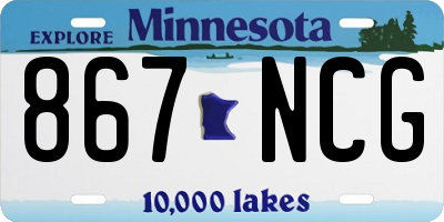 MN license plate 867NCG