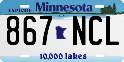 MN license plate 867NCL