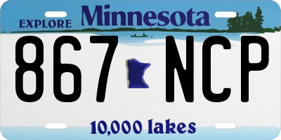 MN license plate 867NCP