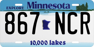 MN license plate 867NCR