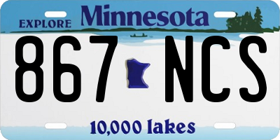 MN license plate 867NCS