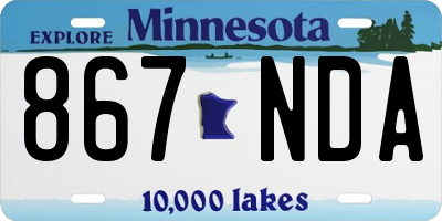 MN license plate 867NDA