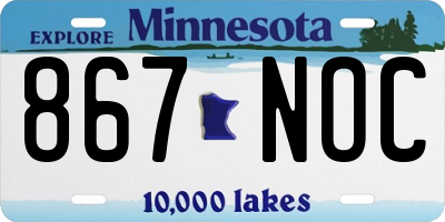 MN license plate 867NOC