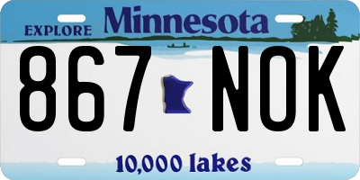 MN license plate 867NOK