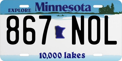 MN license plate 867NOL