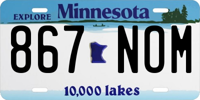 MN license plate 867NOM
