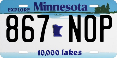 MN license plate 867NOP