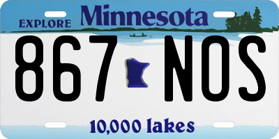 MN license plate 867NOS