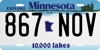 MN license plate 867NOV