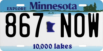 MN license plate 867NOW