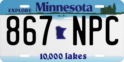 MN license plate 867NPC
