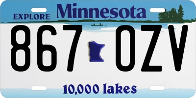MN license plate 867OZV