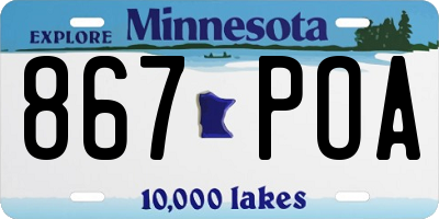 MN license plate 867POA