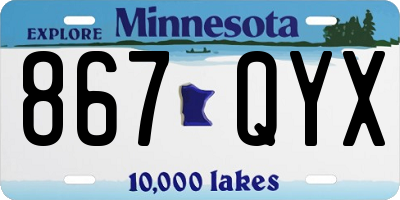 MN license plate 867QYX