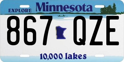 MN license plate 867QZE