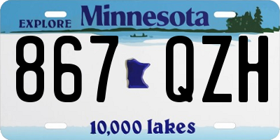 MN license plate 867QZH