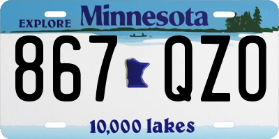 MN license plate 867QZO