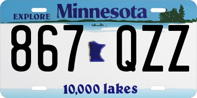 MN license plate 867QZZ