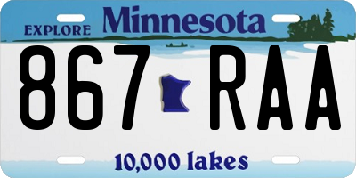 MN license plate 867RAA