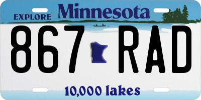MN license plate 867RAD