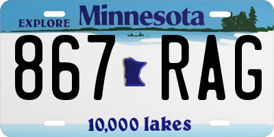 MN license plate 867RAG