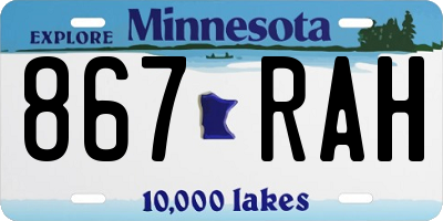 MN license plate 867RAH