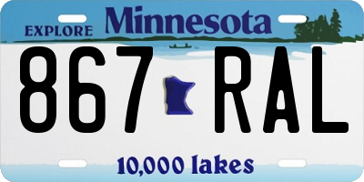 MN license plate 867RAL