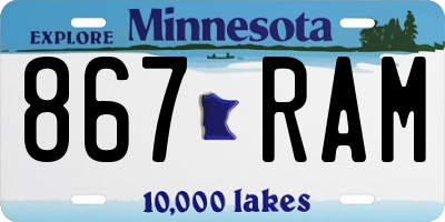 MN license plate 867RAM