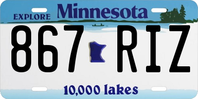 MN license plate 867RIZ