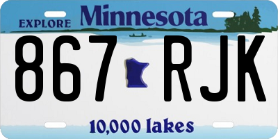 MN license plate 867RJK