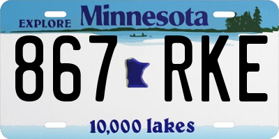 MN license plate 867RKE