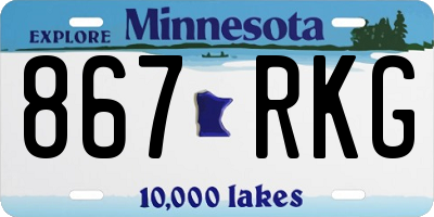 MN license plate 867RKG