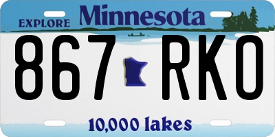 MN license plate 867RKO