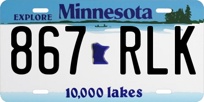 MN license plate 867RLK
