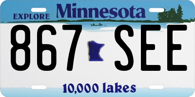 MN license plate 867SEE