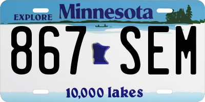 MN license plate 867SEM