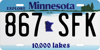 MN license plate 867SFK
