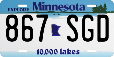 MN license plate 867SGD