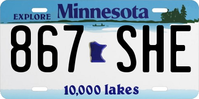 MN license plate 867SHE