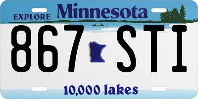 MN license plate 867STI