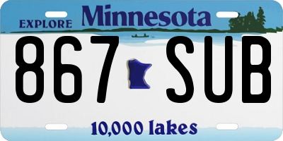 MN license plate 867SUB