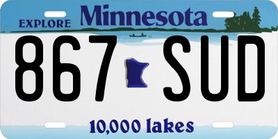 MN license plate 867SUD